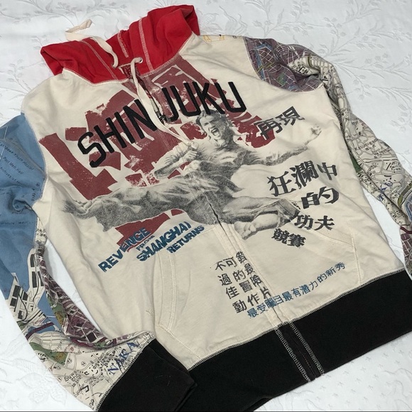 Lucky Brand Hoodie Jacket Embroidered Graphic With Appliqué Size L - Picture 7 of 14